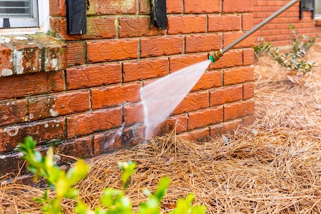 Removing mold and mildew from exterior surfaces before spring
